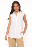 Deirdre Scallop Button Up Shirt - White