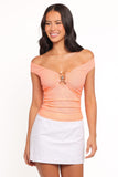 Emilio Off Shoulder Top - Peach