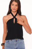 Haley Halter Top - Black