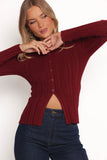 Hatte Cardigan Top - Dark Cherry