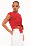 Kathy Tie Front Top - Red
