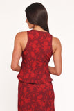 Kelso Top - Burgundy Floral