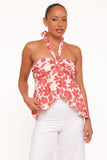 Klara Halter Top - Red Floral