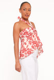 Klara Halter Top - Red Floral