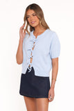 Koskie Tie Knit Top - Blue