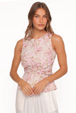 Limona Peplum Top - Blurred Pink Floral