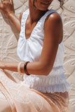 Lucilla Shirred Waist Top - White