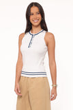 Marion Henley Knitted Tank Top - White