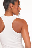 Miles Racerback Rib Knit Tank Top - White