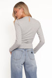 Nissa Long Sleeve Top - Heather Grey