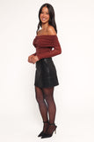 Raya Off Shoulder Top - Merlot