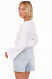 Reed Long Sleeve Top - White