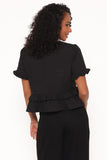 Sorcha Peplum Top - Black