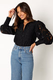 Tadeo Lace Shirt - Black