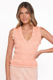 Xenia Smocked Top - Peach