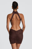 Thekla Mini Dress - Plum Brown