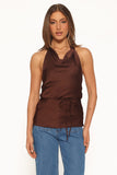 Brenn Halterneck Top - Chocolate Brown