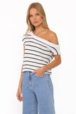 Coco Knit Top - White Stripe