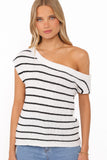 Coco Knit Top - White Stripe