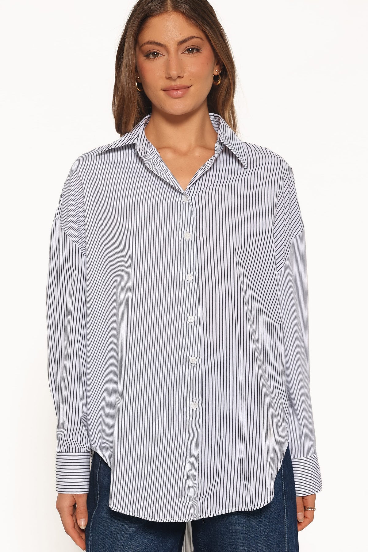 Elva Oversized Shirt - Black Stripe