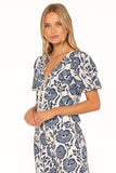Jensen Scallop Hem Top - Blue Floral