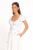 Laeriel Flutter Sleeve Top - Cream Floral