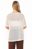 Nadine Sheer Tee Top - Cream