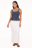 Paula Open Tie Back Top - Navy