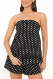 Rosemarie Strapless Top - Black Dot