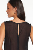 Vayla Sheer Panel Top - Black