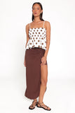 Yvaine Babydoll Top - Brown Polka Dot