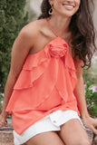Zorina Halter Neck Chiffon Top - Sherbert