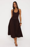 Hot Honey Haze Midi Dress Chocolate