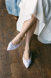 Rumi Beaded White Flat Shoe