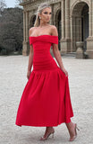 Wilhelmina Midaxi Dress - Red