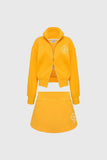 Wiskii Two-Way Zipper Jacket & Stylish Ease Mini Sweat Skirt