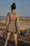 V-Waist Laser Cut Tennis Skirt